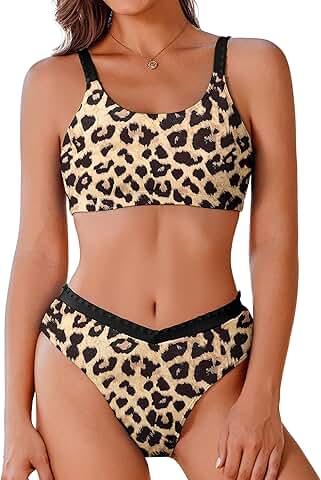 Women's High Cut Bikini Set with V-Shape Bottoms
