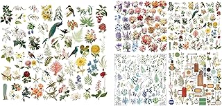 Set of 5 Vintage Bird and Plant Stickers for Junk Journals