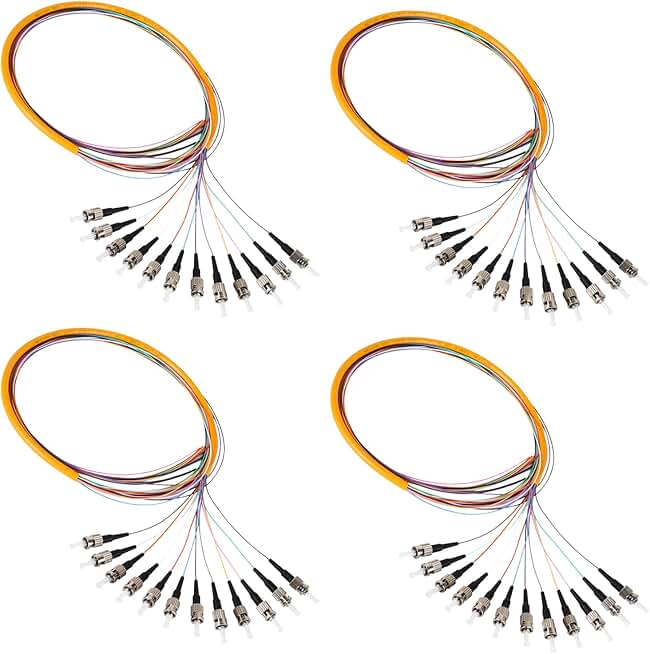 12 Fiber Optic Pigtails, 1.2m, Singlemode, 4 Pack