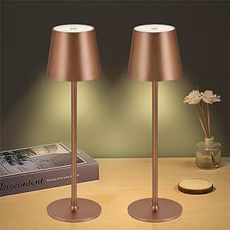 Two Rechargeable Cordless Table Lamps with Touch Control