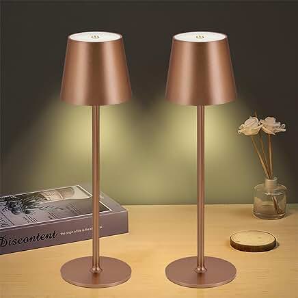 Two Rechargeable Cordless Table Lamps with Touch Control