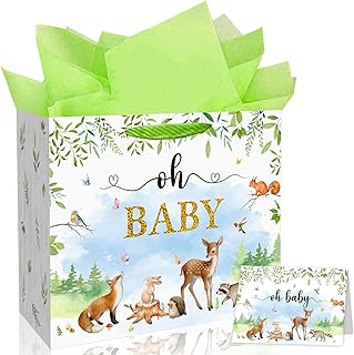 Large 13-inch Baby Gift Bag with Tissue and Card