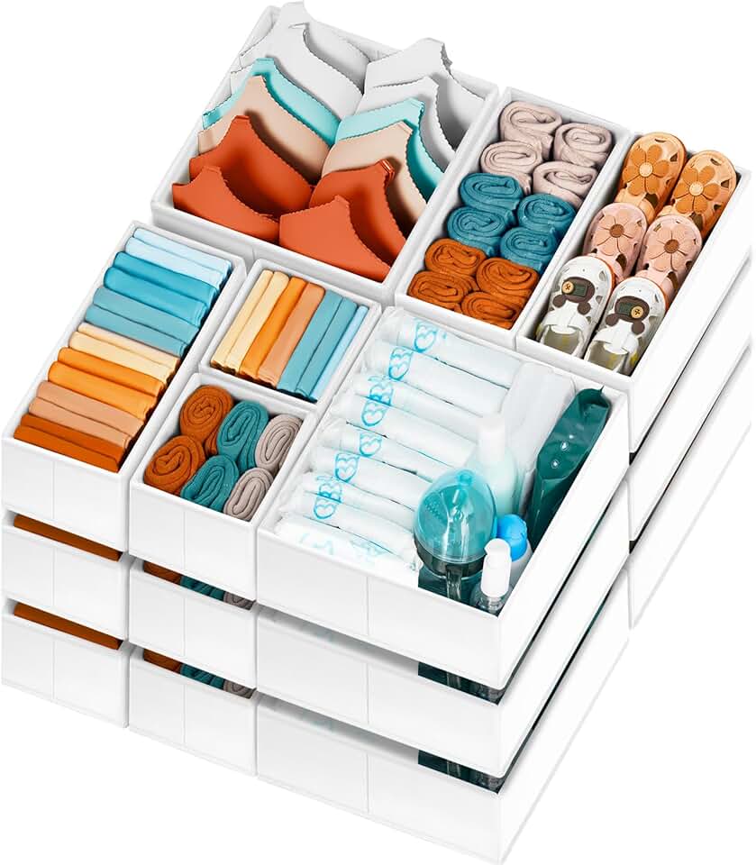 Family Pack Drawer Organizer Bins for Clothes