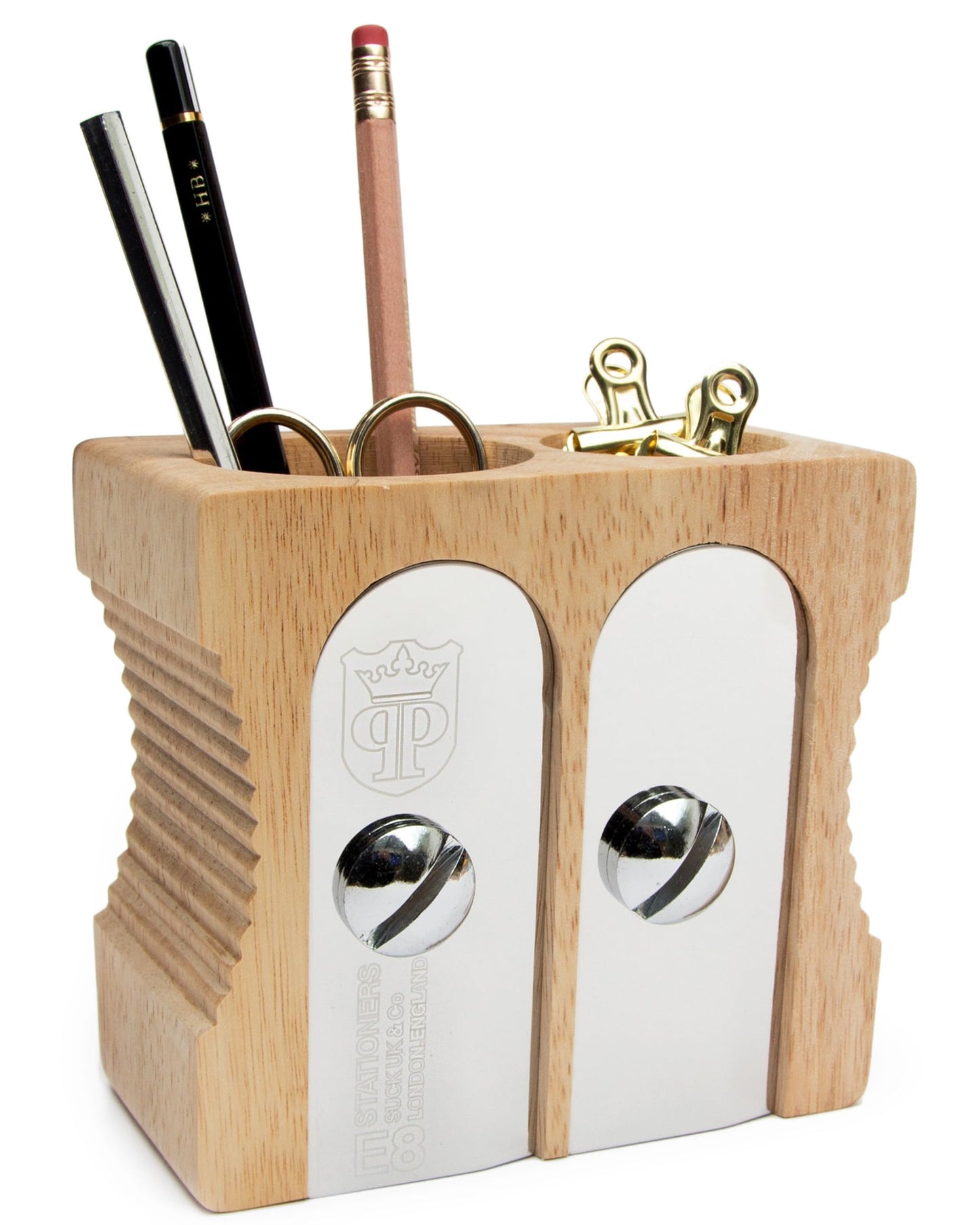 Wooden Pencil Sharpener and Desk Organizer