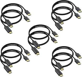 10-Pack 6ft DisplayPort to HDMI Cables for 4K Video