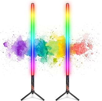 2-Pack RGB Tube Light Bars with Stand and Battery