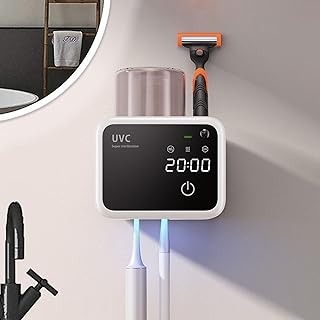 Wall-Mounted Electric Toothbrush Holder with Drying and Storage
