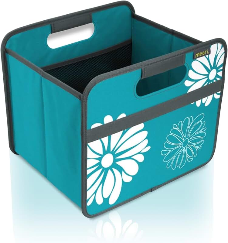 Small Collapsible Fabric Storage Bin with Handles