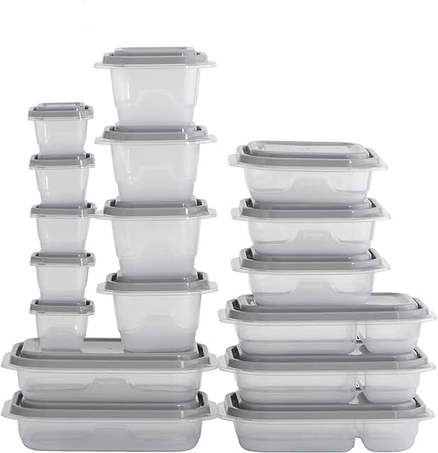 34-Piece BPA-Free Plastic Food Storage Containers with Lids
