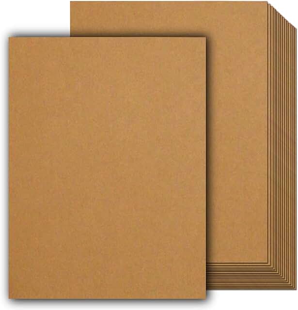 Colorful Heavyweight Brown Kraft Cardstock, 100 Sheets