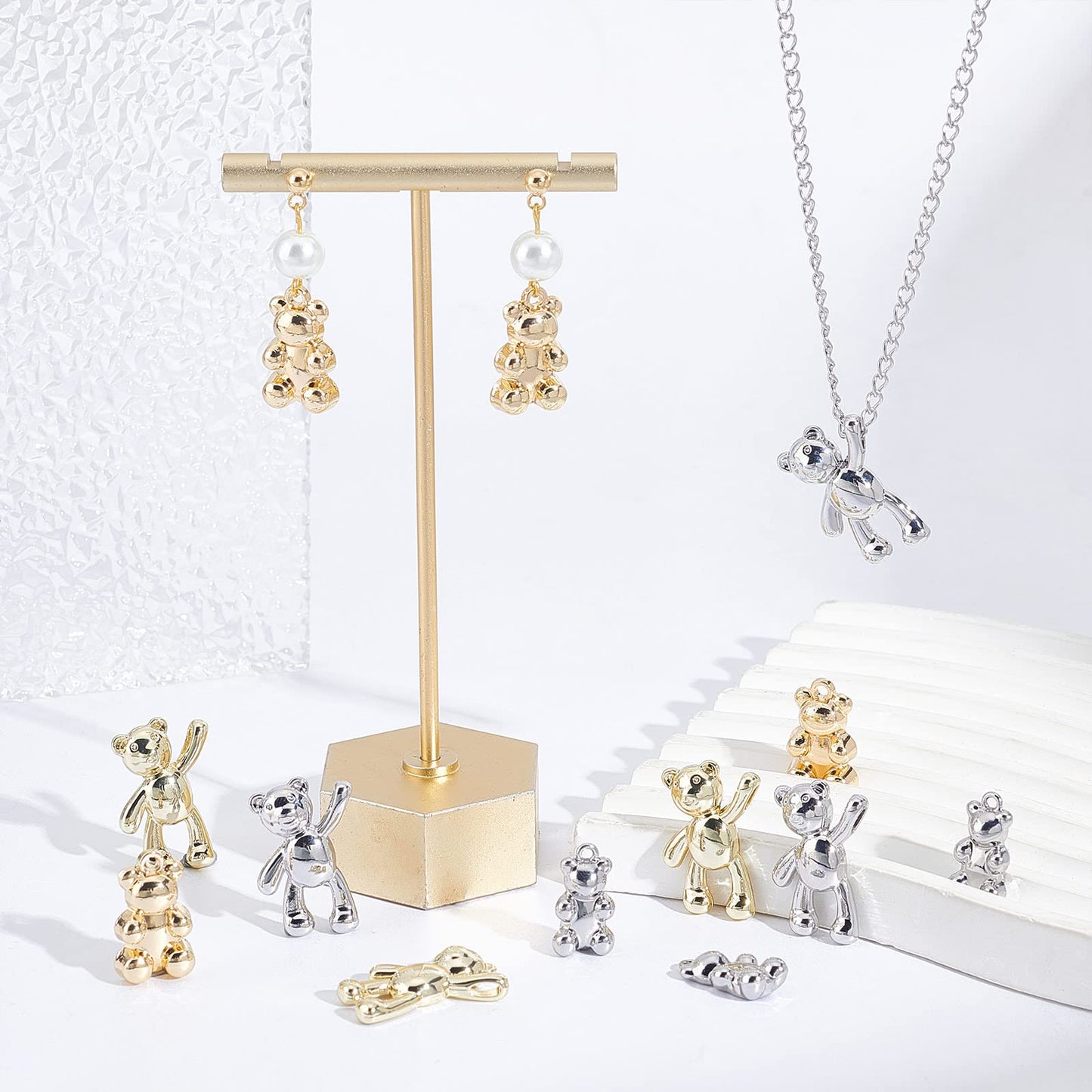 Cute Teddy Bear Charms for Jewelry Making and Gifts