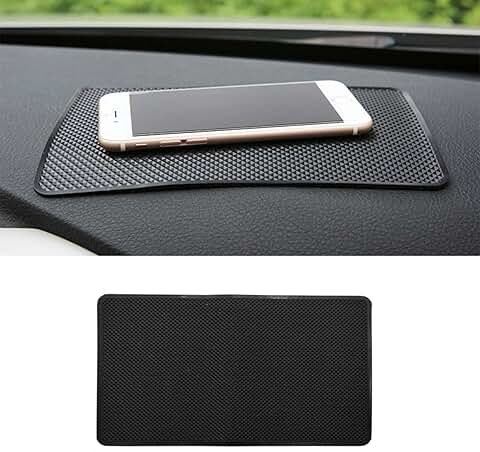 Black 10x6 Inch Anti-Slip Silicone Dashboard Mat