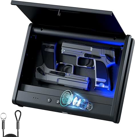 Biometric Pistol Safe with Light and Keypad
