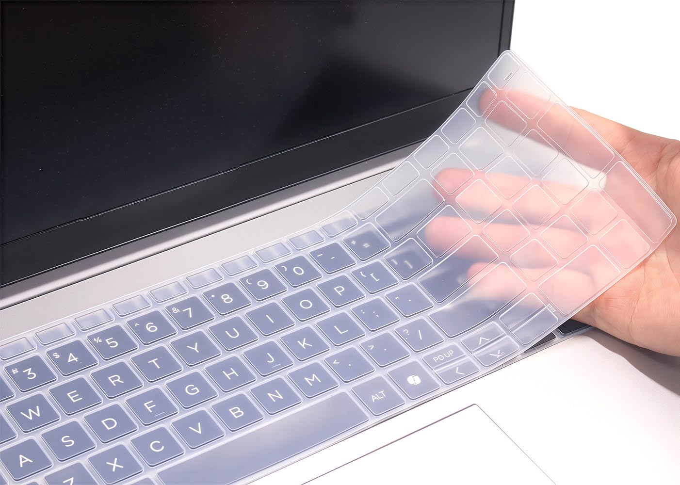 Clear silicone keyboard cover for 16-inch laptops