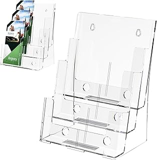 3-Tier Acrylic Brochure and Flyer Holder, 8.5 x 11 inches