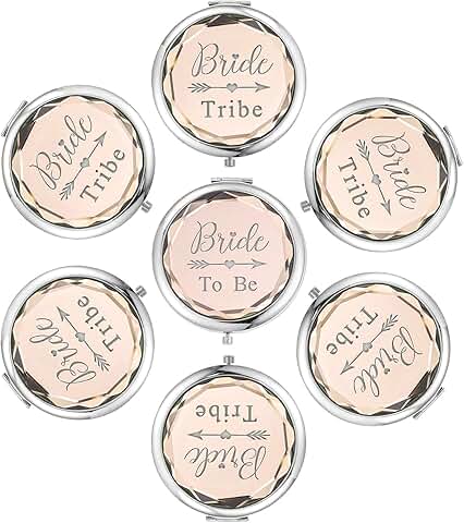 Set of 7 Compact Pocket Makeup Mirrors for Bachelorette Party