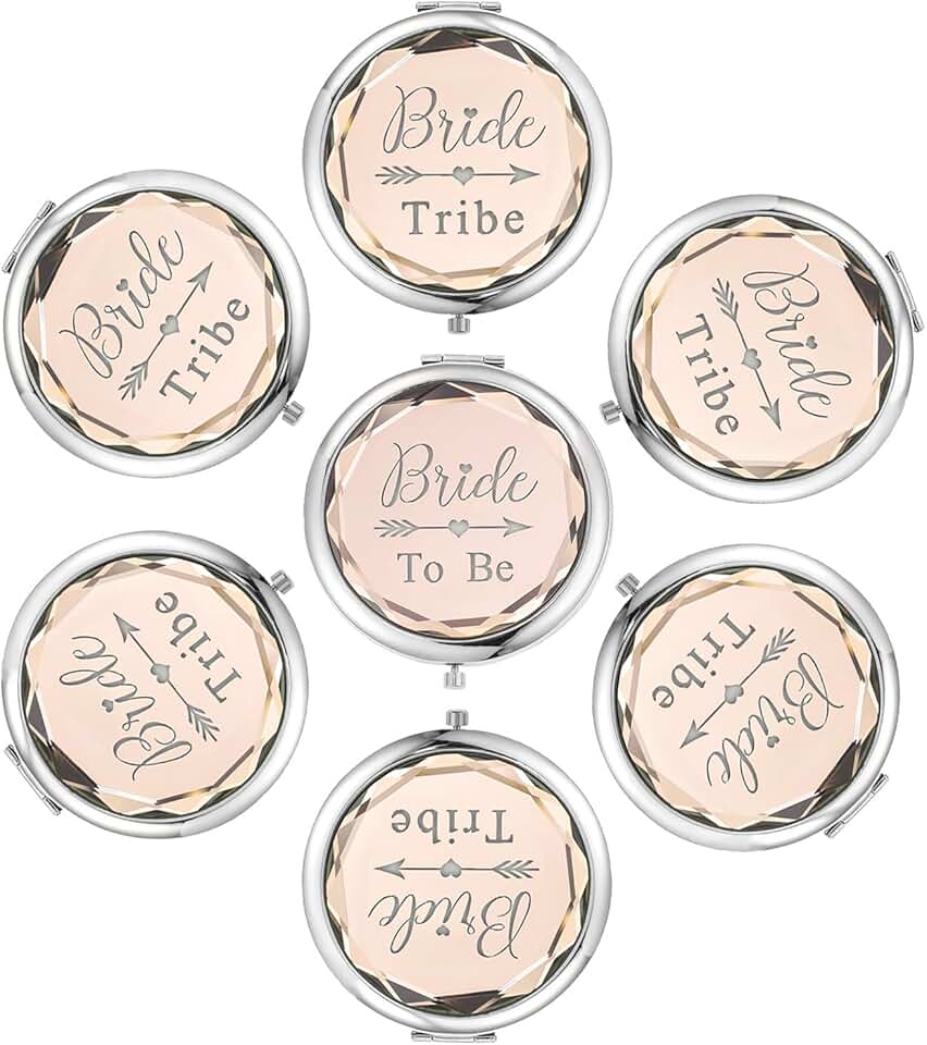 Set of 7 Compact Pocket Makeup Mirrors for Bachelorette Party