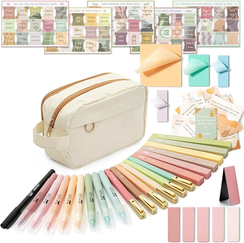 Bible Journaling Kit with No Bleed Highlighters and Pens
