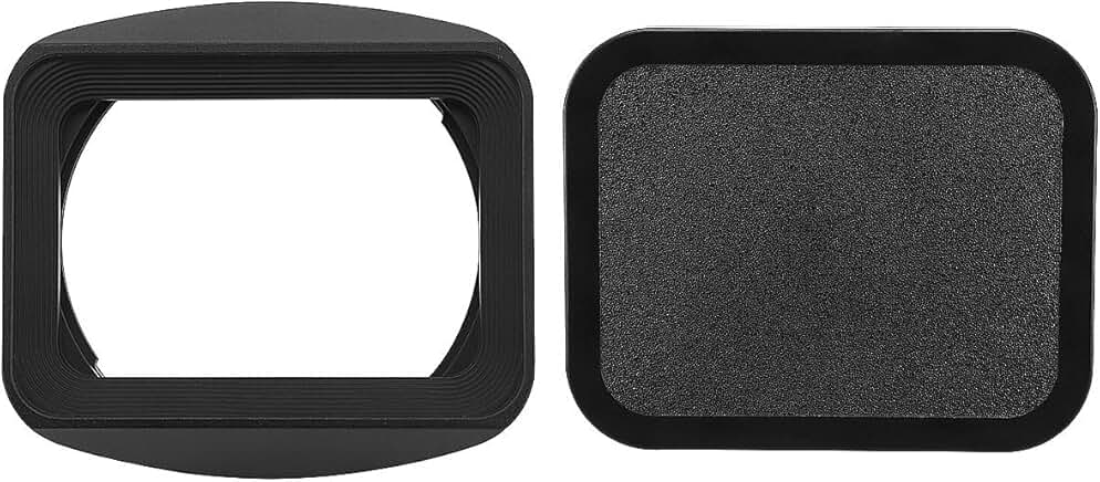 Square metal lens hood with cap for 24-70mm lens