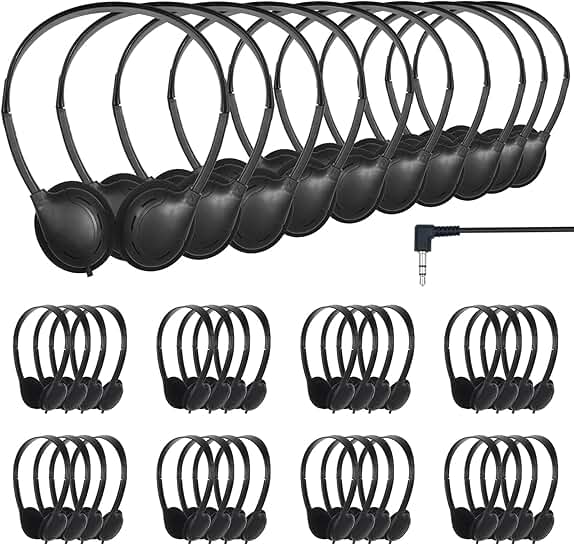 Bulk Classroom Headphones Set for Students, 30 Pack