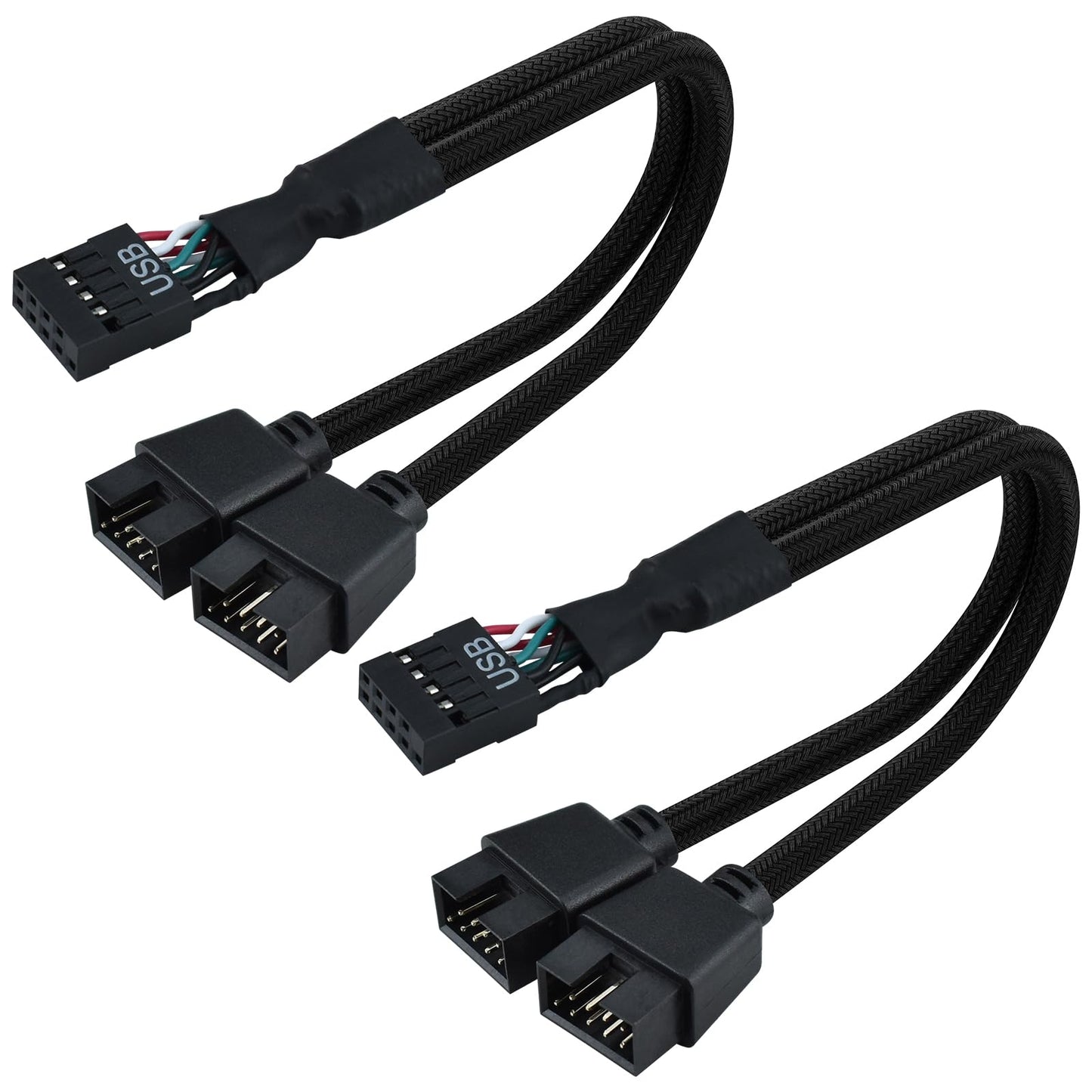 2 Pack USB 2.0 Motherboard Header Splitter