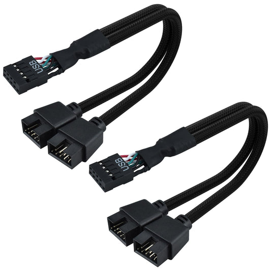2 Pack USB 2.0 Motherboard Header Splitter