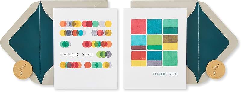 Set of 20 blank cards with envelopes and art pattern
