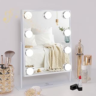 White Hollywood Vanity Mirror with Lights and Touch Control