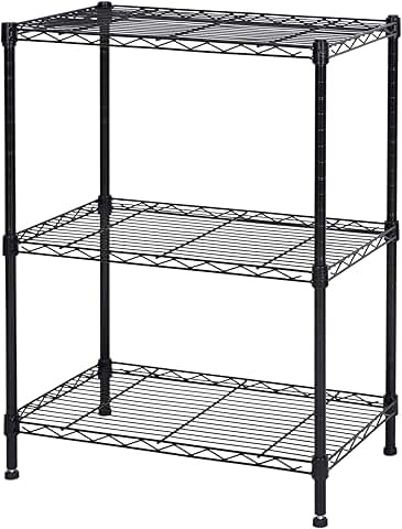 Adjustable 3-Shelf Metal Storage Rack