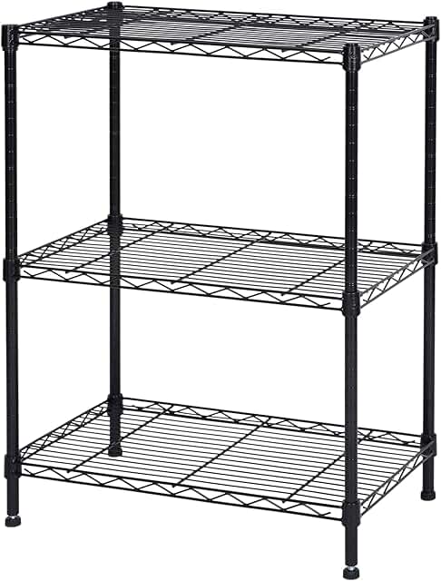 Adjustable 3-Shelf Metal Storage Rack