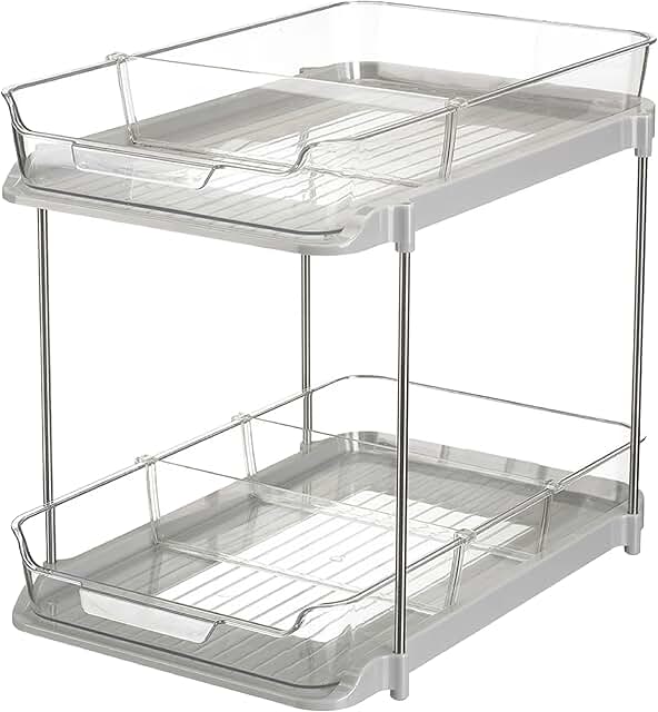 Two-Tier Storage Caddy for Kitchen and Bathroom