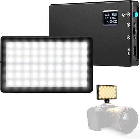 Mini Bicolor LED Light for DSLR Cameras with LCD Display