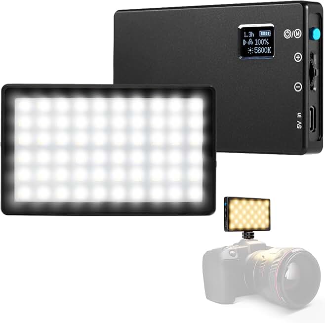 Mini Bicolor LED Light for DSLR Cameras with LCD Display