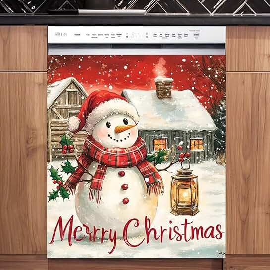 Christmas Snowman Refrigerator Magnet Cover