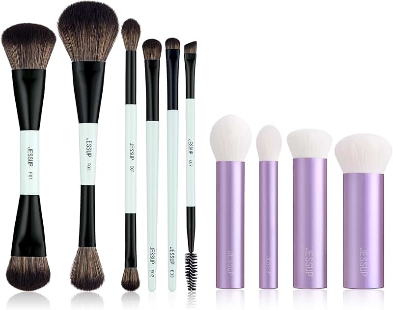 6-Piece Double-Sided Makeup Brush Set with Face Kabuki