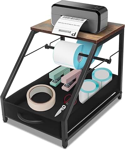 Thermal Printer Stand with Drawer and Label Holder