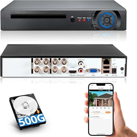 5MP 8-Channel CCTV DVR with 500G HDD and Face Detection