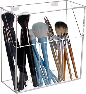 Dust-Proof Acrylic Makeup Brush Holder with Cover