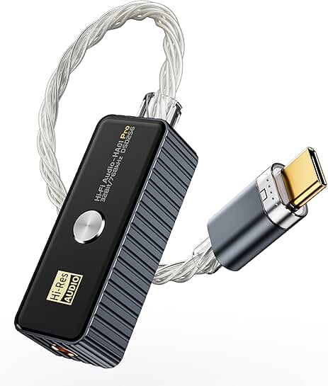 Portable USB-C DAC Headphone Adapter for High-Res Audio