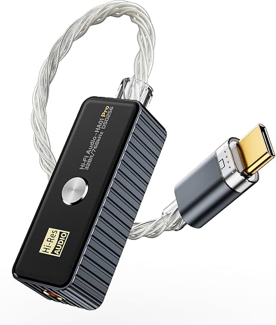 Portable USB-C DAC Headphone Adapter for High-Res Audio