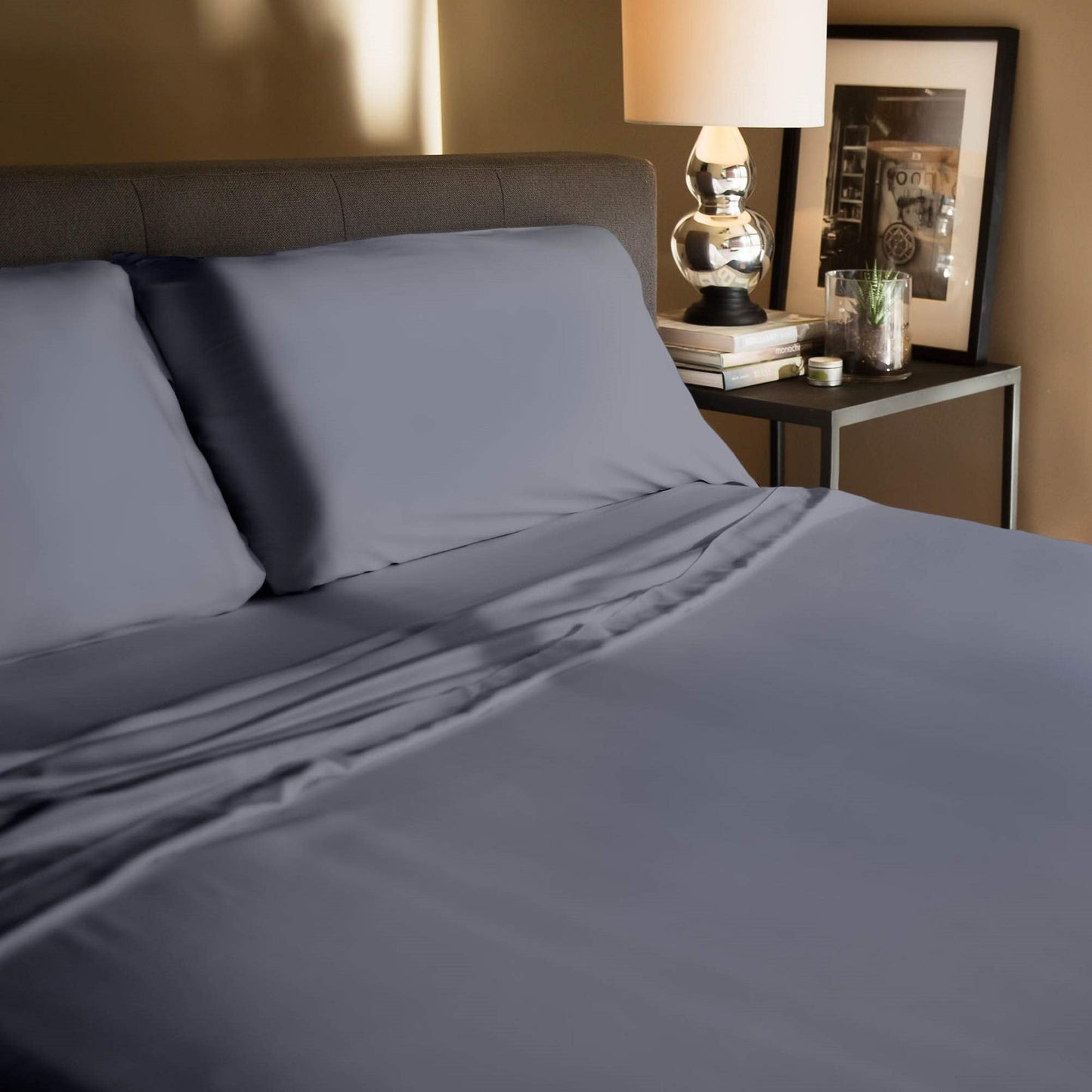 Soft and Eco Friendly Tencel Pillowcase-and-Sheet-Sets, Split Cal King, Dusk