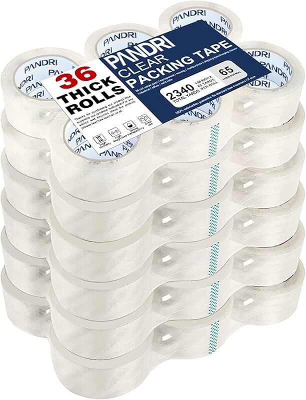 Heavy Duty Clear Packing Tape, 36 Rolls
