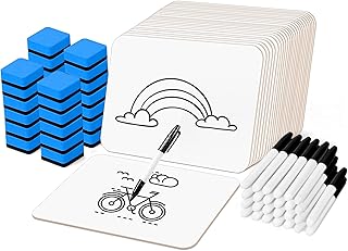 Set of 26 Double-Sided Dry Erase Boards with Erasers and Markers