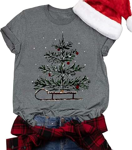 Women’s Christmas Tree Graphic Short Sleeve T-Shirt
