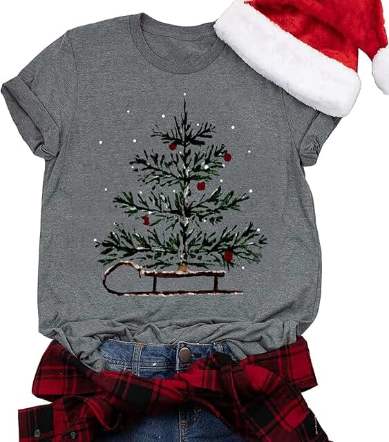 Women’s Christmas Tree Graphic Short Sleeve T-Shirt