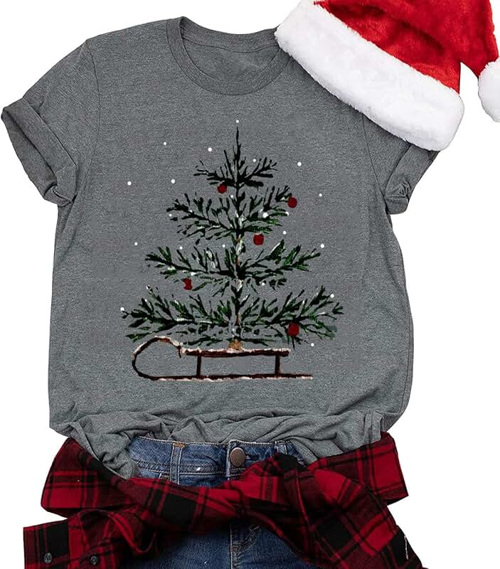 Women’s Christmas Tree Graphic Short Sleeve T-Shirt