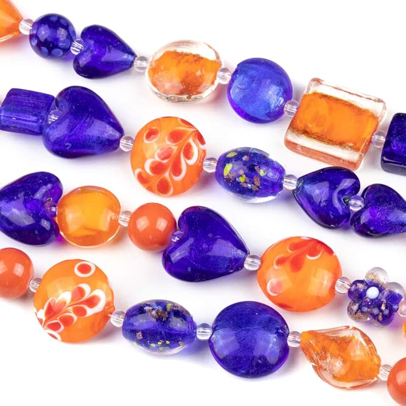 Handmade Cherry Blossom Glass Beads, 4 Strands