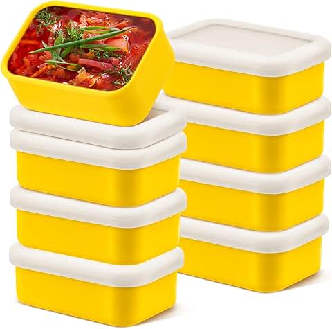 8-piece silicone freezer container set with lids