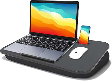 Black lap desk with cushion for laptops up to 17 inches