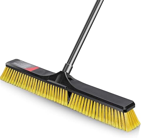 24-inch Heavy Duty Push Broom with Long Handle